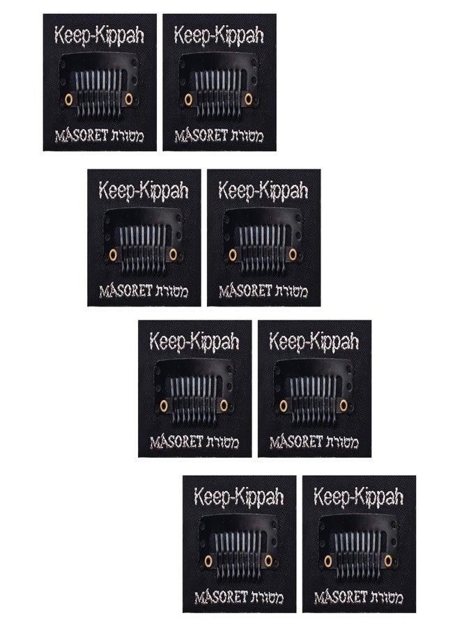 MASORET The Original Masoret Keep-Kippah Hair Clip Set: 4 Pair Durable Metal Head Fasteners with Matching Comb for Jewish Kippot, Kipa, Yamaka, Yarmulke Hats by Art Judaica - Image 1